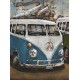 Tableau Métal 3D : 3 Vans Combi colorés et Surf Attitude, L 120 cm