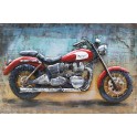 Tableau Métal 3D : La Moto Triumph, Rouge et Grise, L 120 cm