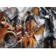 Tableau Musique Métal 3D : Jazz Band Quatuor, H 100 cm