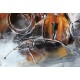 Tableau Musique Métal 3D : Jazz Band Quatuor, H 100 cm
