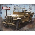 Tableau Métal 3D : La Jeep militaire Willys, L 80 cm