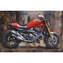 Tableau sur Bois & Métal 3D : La Moto Ducati, L 120 cm