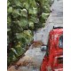 Tableau en métal 3D : Fiat Bambino Rouge en Toscane, H 100 cm