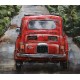 Tableau en métal 3D : Fiat Bambino Rouge en Toscane, H 100 cm