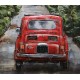 Tableau en métal 3D : Fiat Bambino Rouge en Toscane, H 100 cm