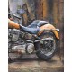 Tableau sur Bois & Métal 3D : La Moto Harley Davidson, L 120 cm