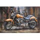 Tableau sur Bois & Métal 3D : La Moto Harley Davidson, L 120 cm