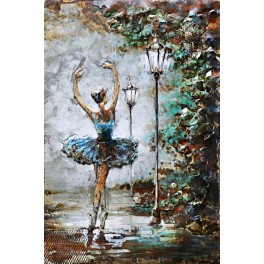 Tableau sur Bois & Métal 3D : La danseuse florale, H 120 cm