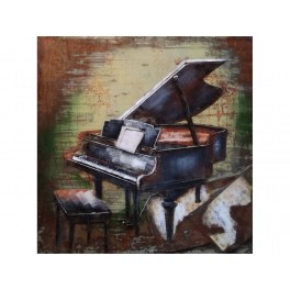 Tableau sur Métal 3D : Piano Colorato, H 100 cm