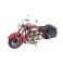 Moto en métal rétro, Modèle 2 Tons Rouge et Blanc, L 27 cm