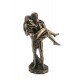 Statuette couple nue, effet bronze : Engagement, L 28 cm
