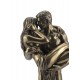 Statuette couple nue, effet bronze : Engagement, L 28 cm