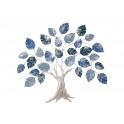 Décoration Murale : Arbre de Vie XL, Bleu & Argent, L 90 cm