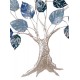 Décoration Murale : Arbre de Vie XL, Bleu & Argent, L 90 cm