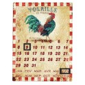 Calendrier Universel Métal : Coq de Campagne, Mod 1, H 33 cm