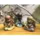 Set de 3 Moines de la Sagesse Assis, Collection Baby Zen, H 8 cm