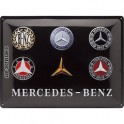 Plaque 3D Métal Mercedes-Benz : Logo Evolution, 40 x 30 cm