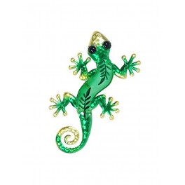 Déco murale : Gecko métal Modèle Vert, Collection Exotic, H 23 cm