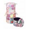Set 3 Tabourets-Coffres Vintage, Modèle Bohème Chic multicolore, H 42 cm (Grand)