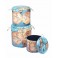 Set 3 Tabourets-Coffres Vintage, Modèle Cartographie Vintage 2, H 42 cm (Grand)