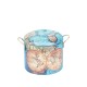 Tabouret Coffre Vintage, Modèle Cartographie Vintage 2, Petit Modèle, H 26 cm