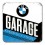 Sous-bock Métal & Liège : Modèle BMW Garage, 9 x 9 cm