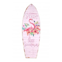 Déco murale vintage : Planche de surf, Mod Welcome Ocean, H 60 cm