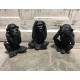 Set 3 singes de la sagesse, Version noire, H 19 cm