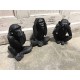 Set 3 singes de la sagesse, Version noire, H 19 cm