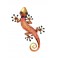 Déco murale : Gecko Rouge, Collection Kolor H 38 cm