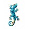 Déco Murale métal : Gecko, Coll Natura, Bleu, H 30 cm