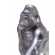 Statuette Gorille DesignL, Finition Silver, H 51 cm