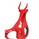 Statuette Taureau Design XXL, Finition Rouge laqué, H 57 cm