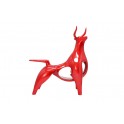 Statuette Taureau Design XL, Finition Rouge laqué, H 57 cm