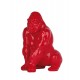 Statuette Gorille Design, Finition Rouge laqué, H 41 cm