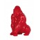 Statuette Gorille Design, Finition Rouge laqué, H 41 cm