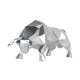 Statuette Taureau Design XL, Finition Argent Brillant, L 51 cm