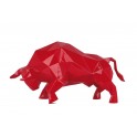 Statuette Taureau Design XL, Finition Rouge Brillant, L 51 cm