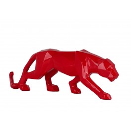 Panthère design résine : Modèle Rouge intense brillant, L 48 cm