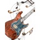 Déco murale musique : Guitare, Bois & Métal coloré, H 89 cm