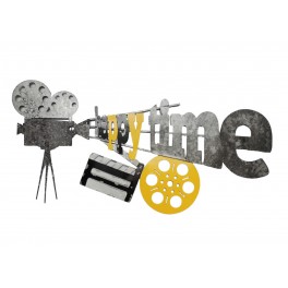 Deco Murale Cinema Projecteur Film Clap Bobine L 113 Cm