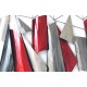 Déco murale métal abstraite : Ondulations rouges 5, L 127 m