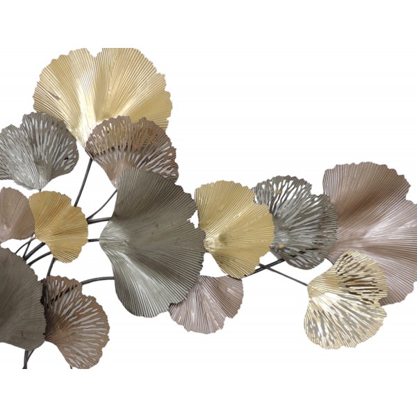 Décoration murale métal : Feuilles de Gingko, Mod Taupe ...