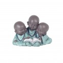Figurine 3 Moines Lecture, Collection Baby Zen, L 12 cm