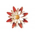 Décoration murale florale : Marguerite, Corail & Rose, H 53 cm