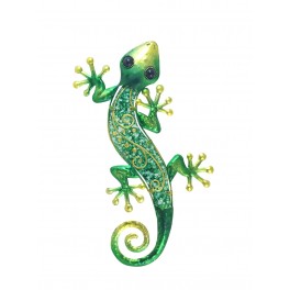 Déco murale : Gecko Vert & Jaune, Collection Kolor H 30 cm