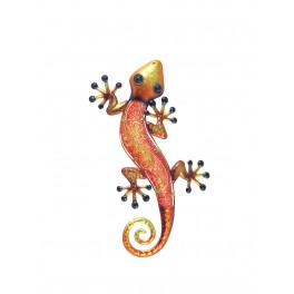 Déco murale : Gecko Orange & Rouge, Collection Kolor H 21 cm
