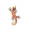 Déco murale : Gecko Orange & Rouge, Collection Kolor H 21 cm