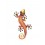 Déco murale : Gecko Orange & Rouge, Collection Kolor H 21 cm
