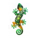 Déco murale : Gecko Vert Bouteille & Emeraude, Collection SPIRALE H 38 cm